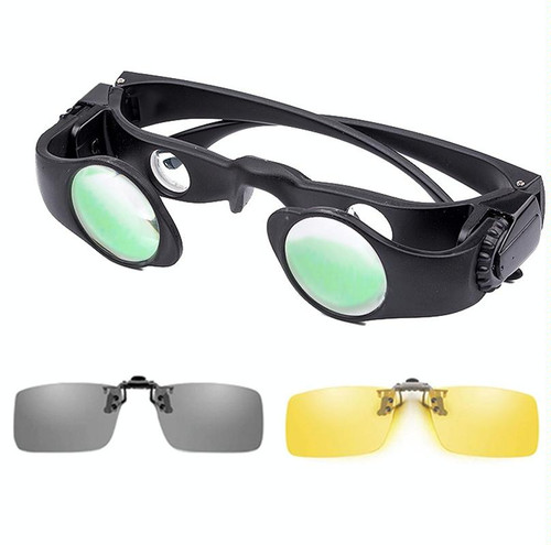 8x Fishing Binoculars Zoomable Telescope Glasses ,Style: Telescope+Gray Yellow Clip