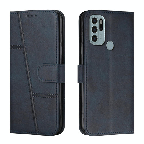 For Motorola Moto G60S Stitching Calf Texture Buckle Leather Phone Case(Blue) For Motorola Moto G60S Stitching Calf Texture Buckle Leather Phone Case(Blue)