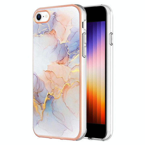 For iPhone SE 2022 / SE 2020 / 8 / 7 Electroplating IMD TPU Phone Case(White Marble)