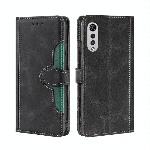 For LG Velvet Skin Feel Straw Hat Magnetic Buckle Leather Phone Case(Black)
