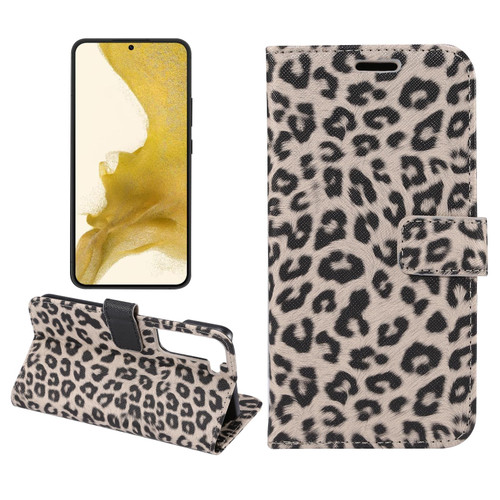 For Samsung Galaxy S22 5G Leopard Pattern Flip Leather Phone Case(Brown)
