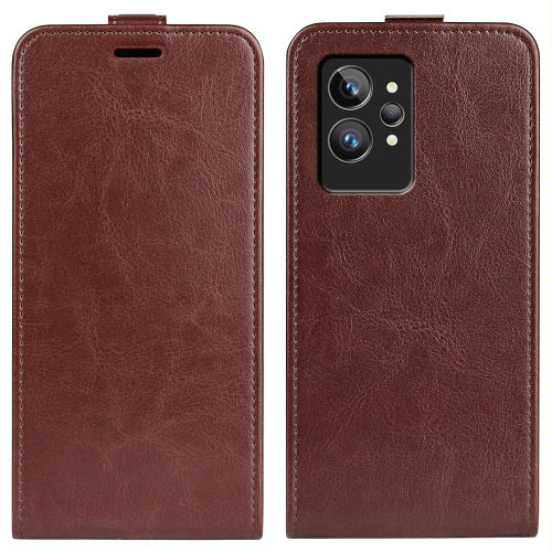 For OPPO Realme GT2 Pro 5G R64 Texture Vertical Flip Leather Phone Case(Brown)