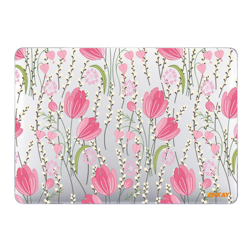 ENKAY Flower Series Pattern Laotop Protective Crystal Case For MacBook Pro 16.2 inch A2485 2021/A2880 2023(Tulips)