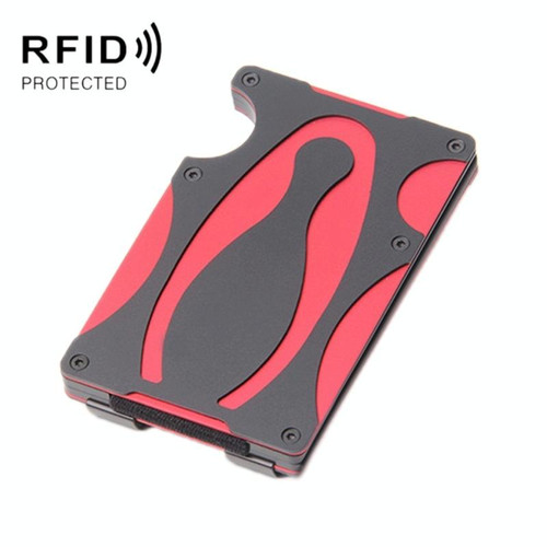 RFID Anti-Degaussing Anti-Theft Metal Wallet(Red)