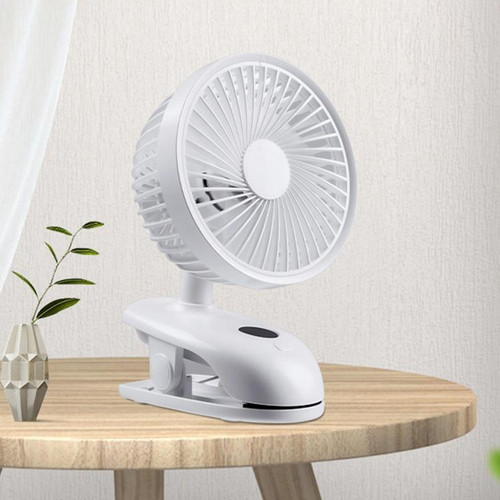 F601 Multifunctional Clip-on Electric Fan with LED Display (White)