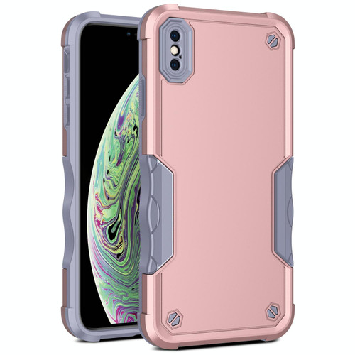For iPhone XR Non-slip Armor Phone Case(Rose Gold)