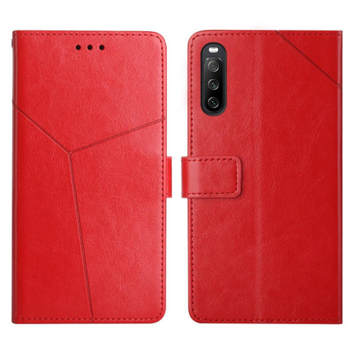 For Sony Xperia 10 Y Stitching Horizontal Flip Leather Phone Case(Red)