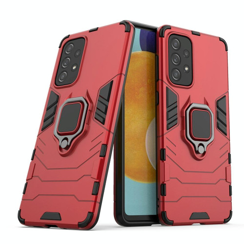 For Samsung Galaxy A73 5G PC + TPU Phone Case with Magnetic Ring Holder(Red)