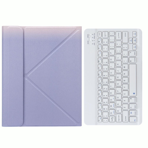 H-102 Bluetooth Keyboard Leather Case with Rear Three-fold Holder For iPad 10.2 2020 & 2019 / Pro 10.5 inch(Purple)