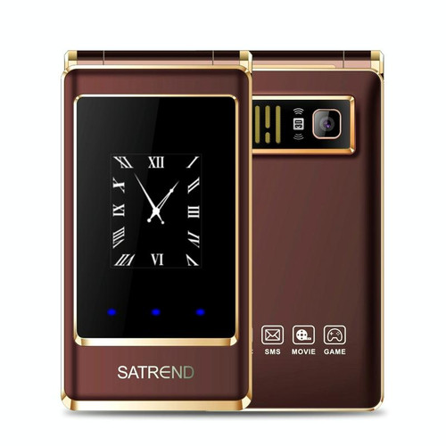 SATREND A15-M Dual-screen Flip Elder Phone, 3.0 inch + 1.77 inch, MTK6261D, Support FM, Network: 2G, Big Keys, Dual SIM(Coffee) SATREND A15-M Dual-screen Flip Elder Phone, 3.0 inch + 1.77 inch, MTK6261D, Support FM, Network: 2G, Big Keys, Dual SIM(Coffee)