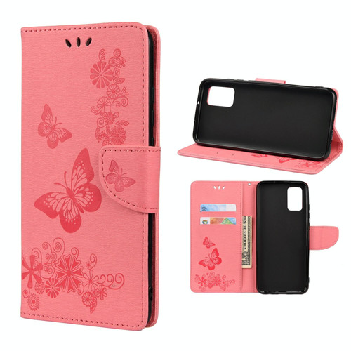 For Xiaomi Redmi Note 11 Pro Butterfly Embossed Horizontal Flip Leather Phone Case with Card Slot & Holder(Pink)