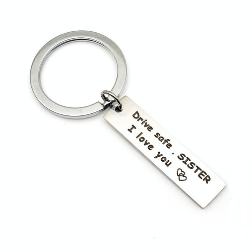 10 PCS C1010 Drive Safe Stainless Steel Tag Keychain 10x40mm(Sister)