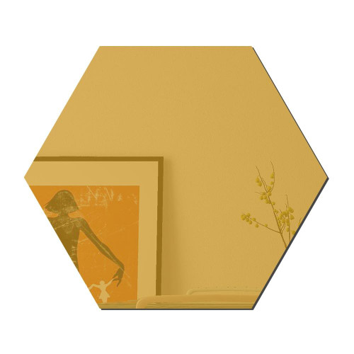 Ym300 16 PCS / Set Home Personal Wall Stickers DIY Acrylic Wall Decorative Mirror(Hexagon Gold)