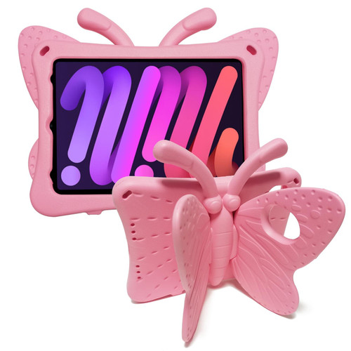 For iPad mini 6 Butterfly Bracket EVA Fall-proof Protective Case(Pink)