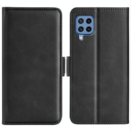 For Samsung Galaxy M22 Dual-side Magnetic Buckle Horizontal Flip Leather Case with Holder & Card Slots & Wallet(Black)
