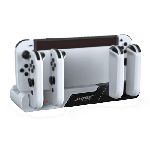 DOBE TNS-0122 4 In 1 Gamepad Charging Dock For Switch OLED(White Black)