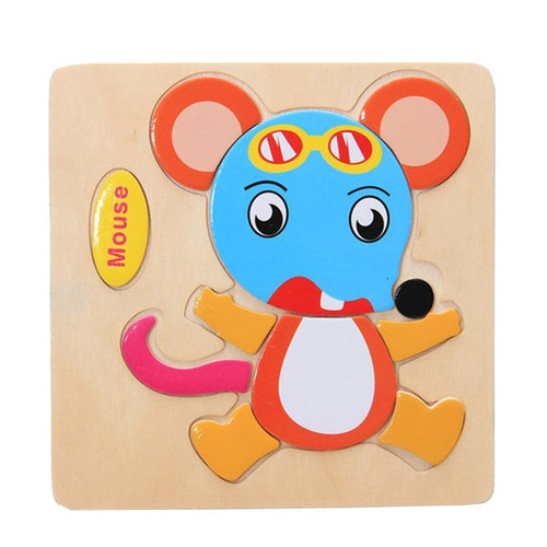 10 PCS Children Educational Toy Wooden Cartoon Jigsaw Puzzle(Mouse) 10 PCS Children Educational Toy Wooden Cartoon Jigsaw Puzzle(Mouse)