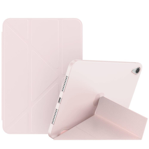 For iPad mini 6 Double-sided Matte Deformation TPU Tablet Leather Case with Holder & Sleep / Wake-up Function(Pink)