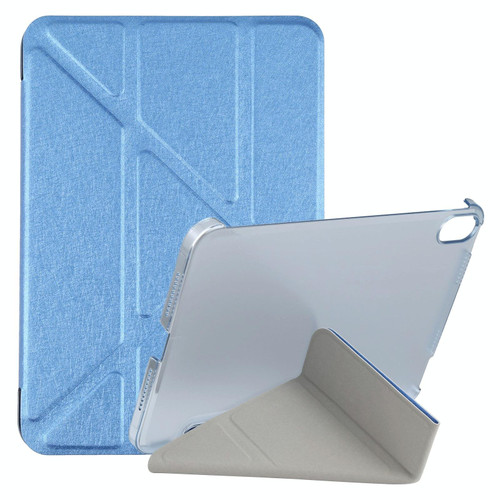 For iPad mini 6 Silk Texture Horizontal Deformation Flip Tablet Leather Case with Holder(Light Blue)