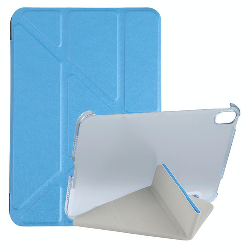 For iPad mini 6 Silk Texture Horizontal Deformation Flip Tablet Leather Case with Holder(Blue)