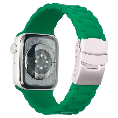 Three Beads Watch Band For Apple Watch Ultra 49mm&Watch Ultra 2 49mm / Series 9&8&7 45mm / SE 3&SE 2&6&SE&5&4 44mm / 3&2&1 42mm(Alfalfa Grass)