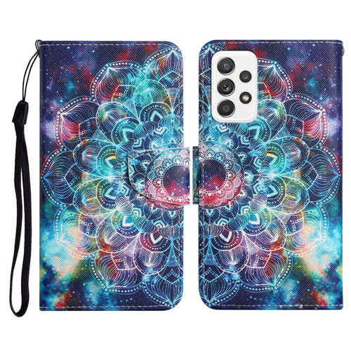 For Samsung Galaxy A52 5G / 4G Painted Pattern Horizontal Flip Leather Case with Holder & Card Slot & Wallet(Starry Mandala)