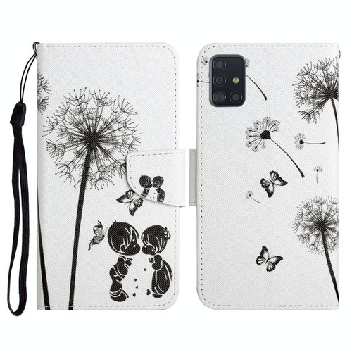 For Samsung Galaxy A51 Painted Pattern Horizontal Flip Leather Case with Holder & Card Slot & Wallet(Dandelion)