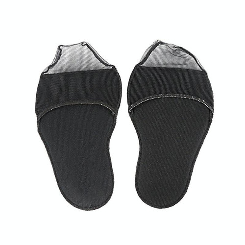 5 Pairs Invisible And Comfortable Sponge Thickened Half Pad Sweat-Absorbent And Breathable Forefoot Pad(Wrap Head Llong Black)