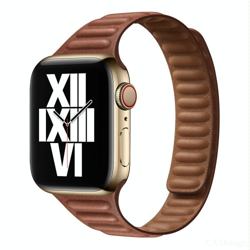 Slimming Loop Magnetic Watch Band For Apple Watch Series 9&8&7 41mm / SE 3&SE 2&6&SE&5&4 40mm / 3&2&1 38mm(Saddle Brown)