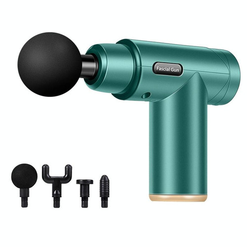 Fascia Massager Mini Electric Muscle Massager Portable Fitness Muscle Relaxing Massager LCD(Dark Green)