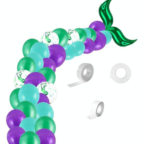 5011 Birthday Party Decoration 12 Inch Mermaid Tail Latex Balloon Set(Green)