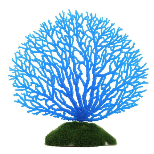 2 PCS Aquarium Decorative Silicone Fake Coral Fish Tank Artificial Plant Decorative(Blue)