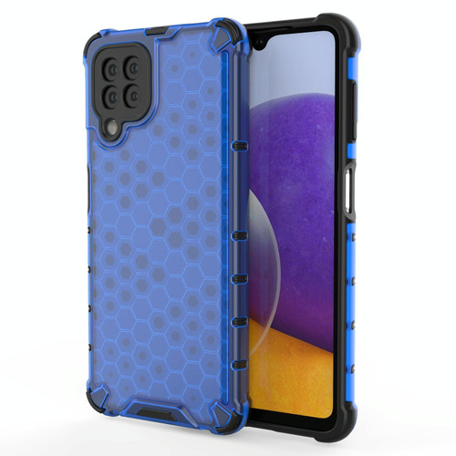 For Samsung Galaxy M32 4G Shockproof Honeycomb PC + TPU Protective Case(Blue)