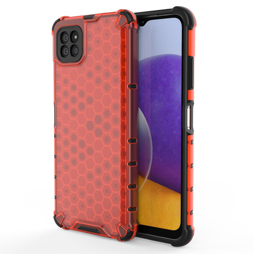 For Samsung Galaxy A22 5G Shockproof Honeycomb PC + TPU Protective Case(Red)