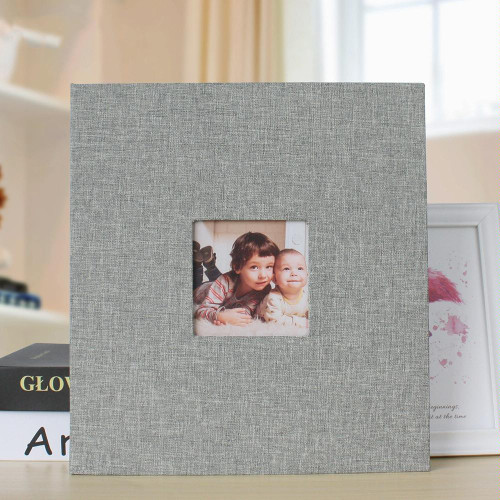 10 Inch 20 Pages/40P Cloth Photo Album Self-Adhesive DIY Laminated Photo Album(Gray)