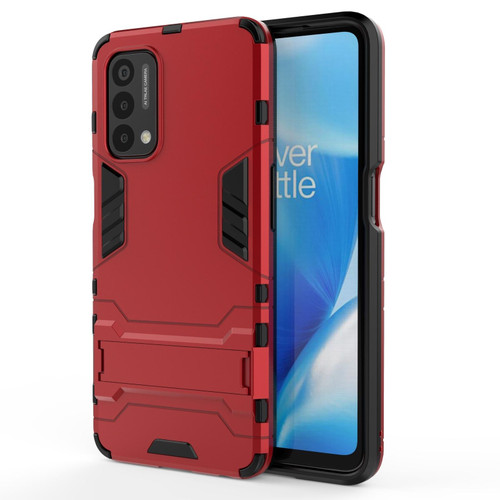 For OnePlus Nord N200 5G PC + TPU Shockproof Protective Case with Holder(Red)