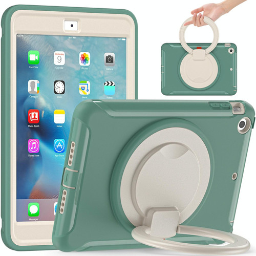 Shockproof TPU + PC Protective Case with 360 Degree Rotation Foldable Handle Grip Holder & Pen Slot For iPad mini 3 / 2 / 1(Emmerald Green)