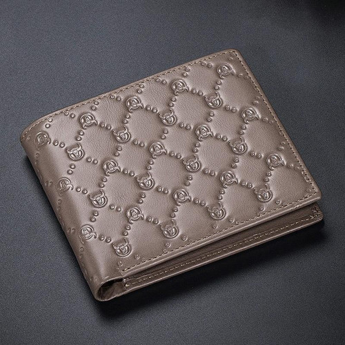 BULL CAPTAIN 0204 First-Layer Cowhide Anti-Theft Card Clamp Men Wallet, Colour: Luxury Gray (Horizontal)