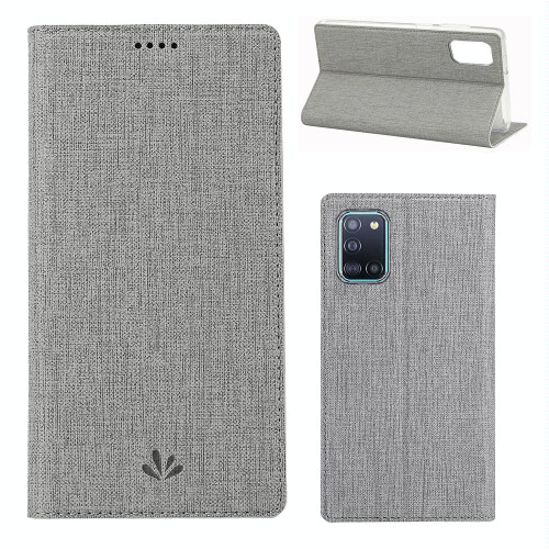 For Samsung Galaxy A31 ViLi Shockproof TPU + PU Horizontal Flip Protective Case with Card Slot & Holder(Grey)