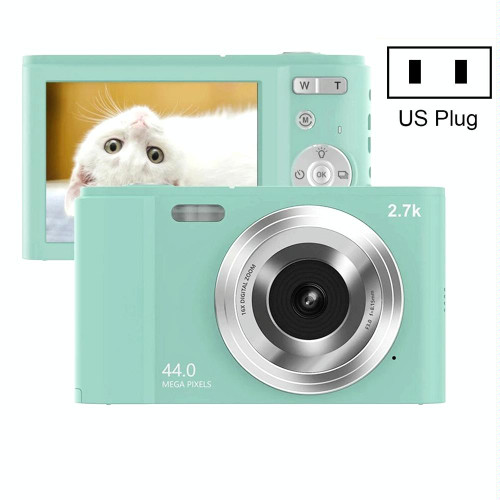 DC302 2.88 inch 44MP 16X Zoom 2.7K Full HD Digital Camera Children Card Camera, US Plug(Green)