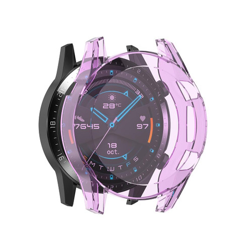 For Huawei Watch GT2 46mm Full Coverage Watch Protective Case with Screen(Transparent Purple) For Huawei Watch GT2 46mm Full Coverage Watch Protective Case with Screen(Transparent Purple)