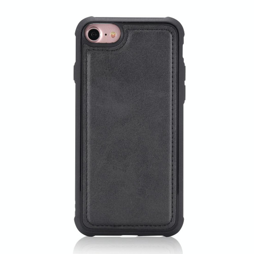 For iPhone 7 / 8 Magnetic Shockproof PC + TPU + PU Leather Protective Case(Black)