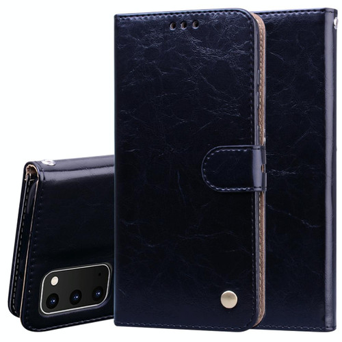 For Galaxy S20 Business Style Oil Wax Texture Horizontal Flip Leather Case, with Holder & Card Slots & Wallet(Black)