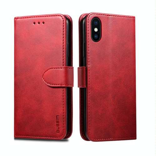 For iPhone XR GUSSIM Magnetic Horizontal Flip Leather Case with Holder & Card Slots & Wallet(Red) For iPhone XR GUSSIM Magnetic Horizontal Flip Leather Case with Holder & Card Slots & Wallet(Red)