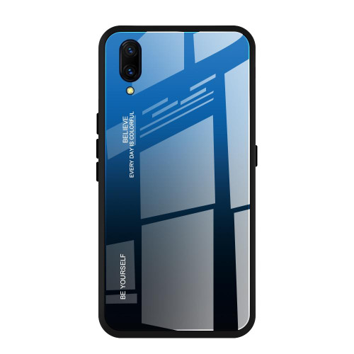 For Vivo X23 Gradient Color Glass Case(Blue)