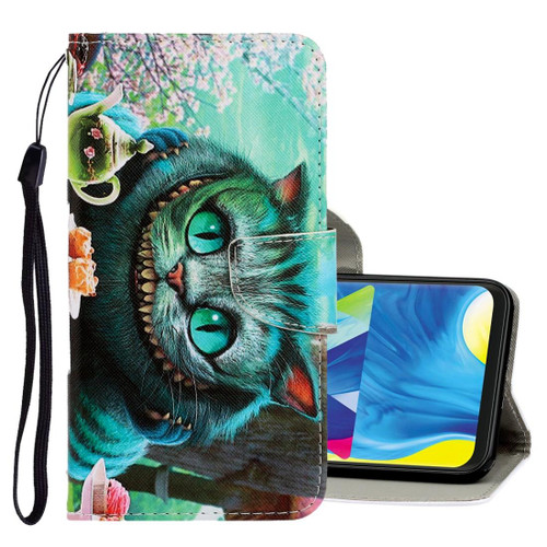 For Galaxy A20 / A30 3D Colored Drawing Horizontal Flip PU Leather Case with Holder & Card Slots & Wallet(Green Eyes)