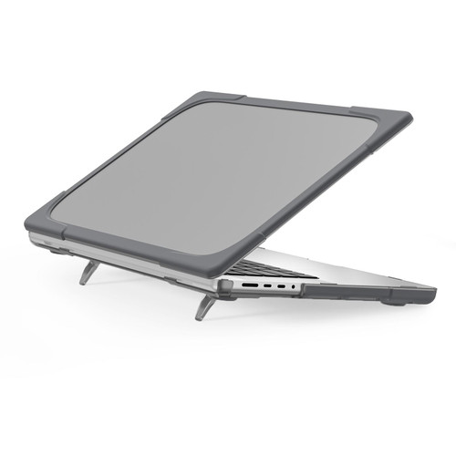 TPU + PC Two-color Anti-fall Laptop Protective Case For MacBook Pro 16.2 inch A2485 2021(Grey)
