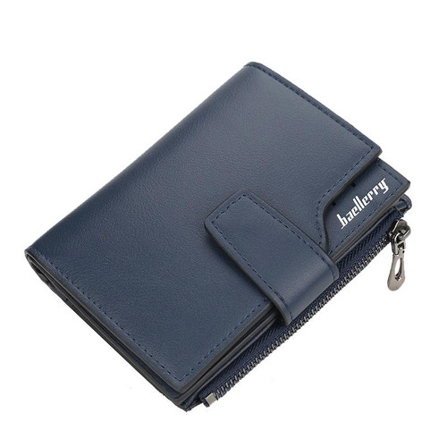 Baellerry N5013 Ladies Cropped Wallet Multi-Card Slot Zipper Buckle Coin Purse(Navy Blue)