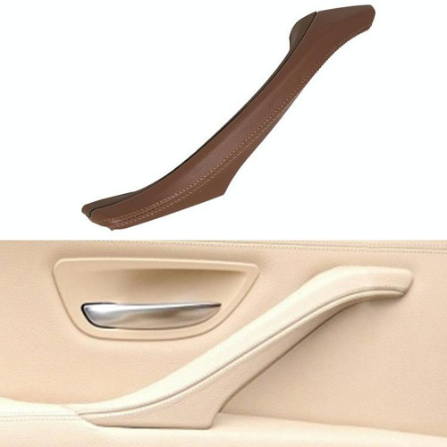 Car Leather Left Side Inner Door Handle Assembly 51417225854 for BMW 5 Series F10 / F18 2011-2017(Wine Red)