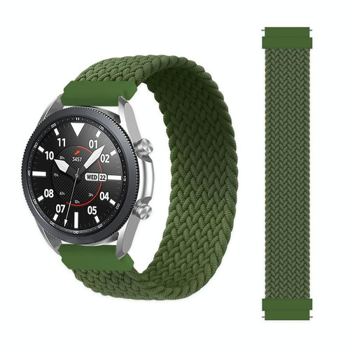 For Samsung Galaxy Watch 46mm Adjustable Nylon Braided Elasticity Watch Band, Size:155mm(Army Green)